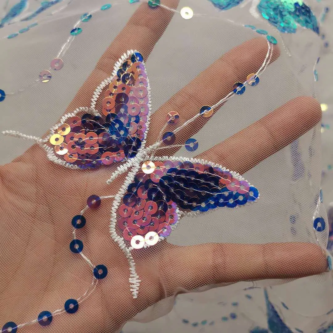 Tecido de malha de tule de nylon para bordado
