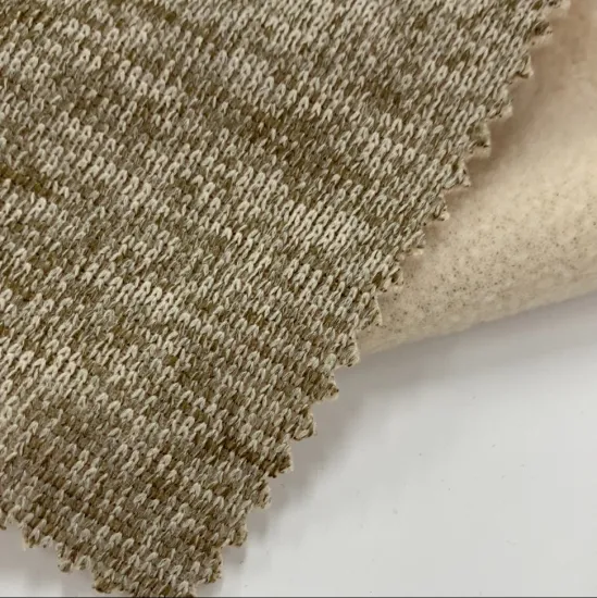 Fornecedor de tecidos têxteis vestuário exterior tecido de agulha grossa100 poliéster cátion velo tecido de malha suéter tecido para suéter