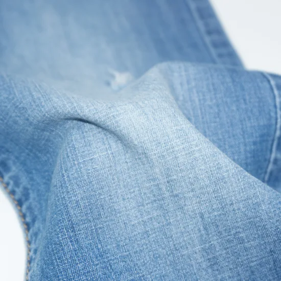 Tecido para camisas Zz1374 Tecido jeans de algodão Lyocell com aparência lenta