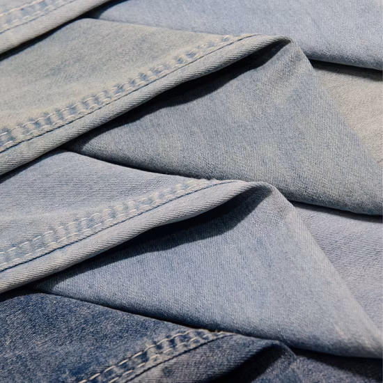 Tecido para camisas Zz1374 Tecido jeans de algodão Lyocell com aparência lenta