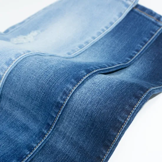 Zz1239 Tecido elástico alto amigável para a pele Tecido jeans extensível de 4 vias